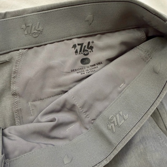 1764 Golf, mens Flat Front Heathered Gray Shorts - Picture 4 of 5